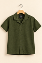 Olive Linora Fabric Casual Shirt