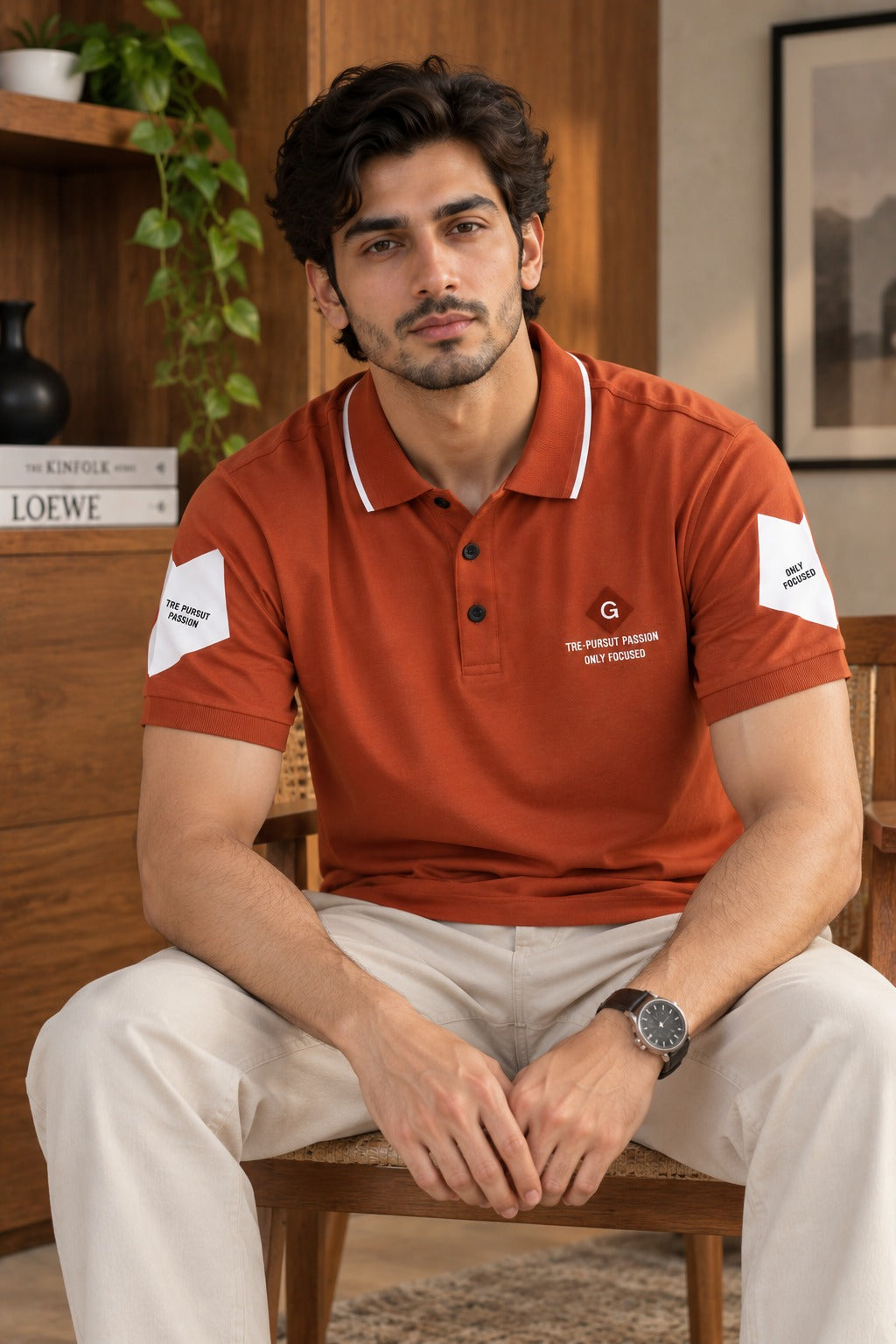 Brown G Fashion Relax Fit Polo