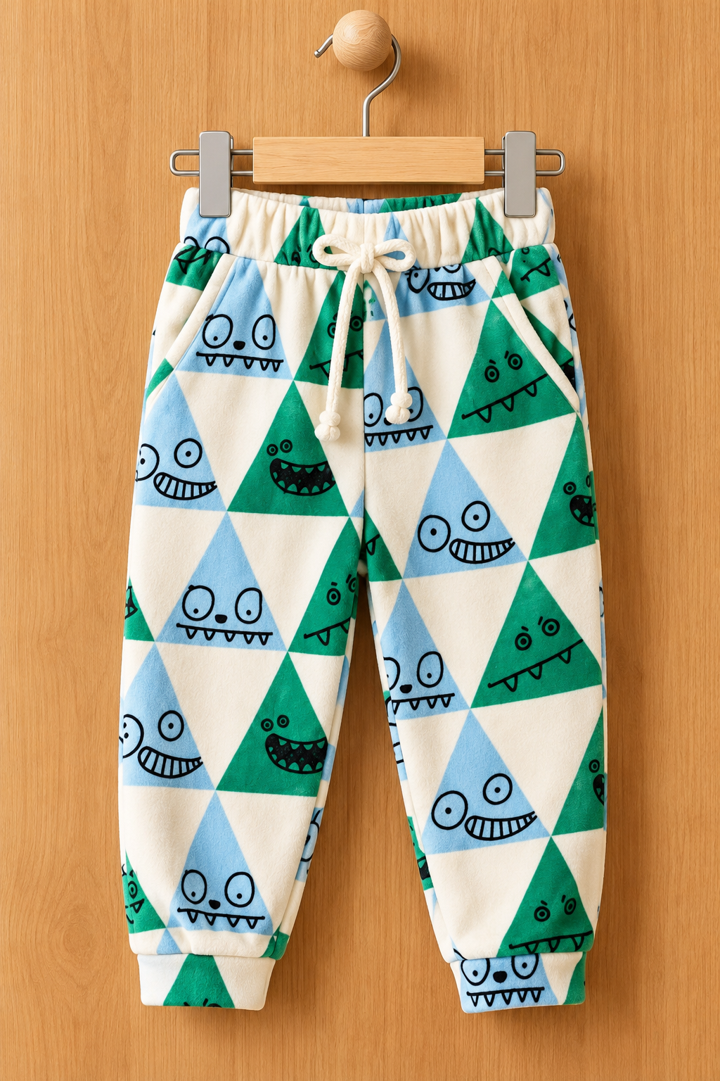 White Green Face Cozy Luxe Pajama