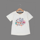 WHITE ENJOY TODAY PRINTED T-SHIRT TOP FOR GIRLS