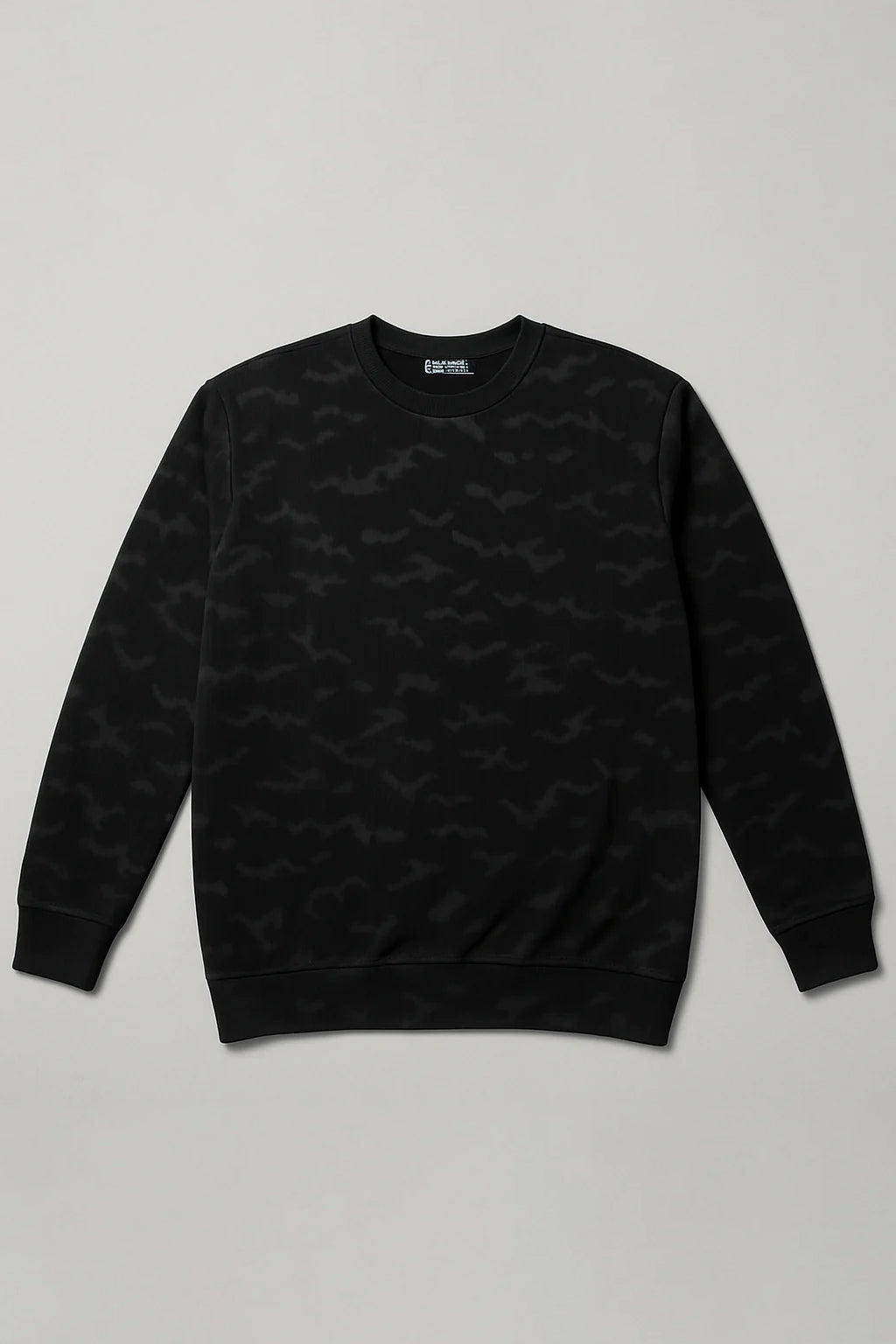 Black Pattern Sweatshirt For Mens