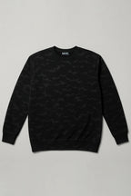Black Pattern Sweatshirt For Mens