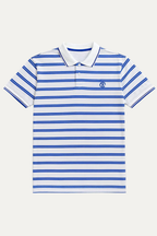White With Blue Stripes Polo For Men