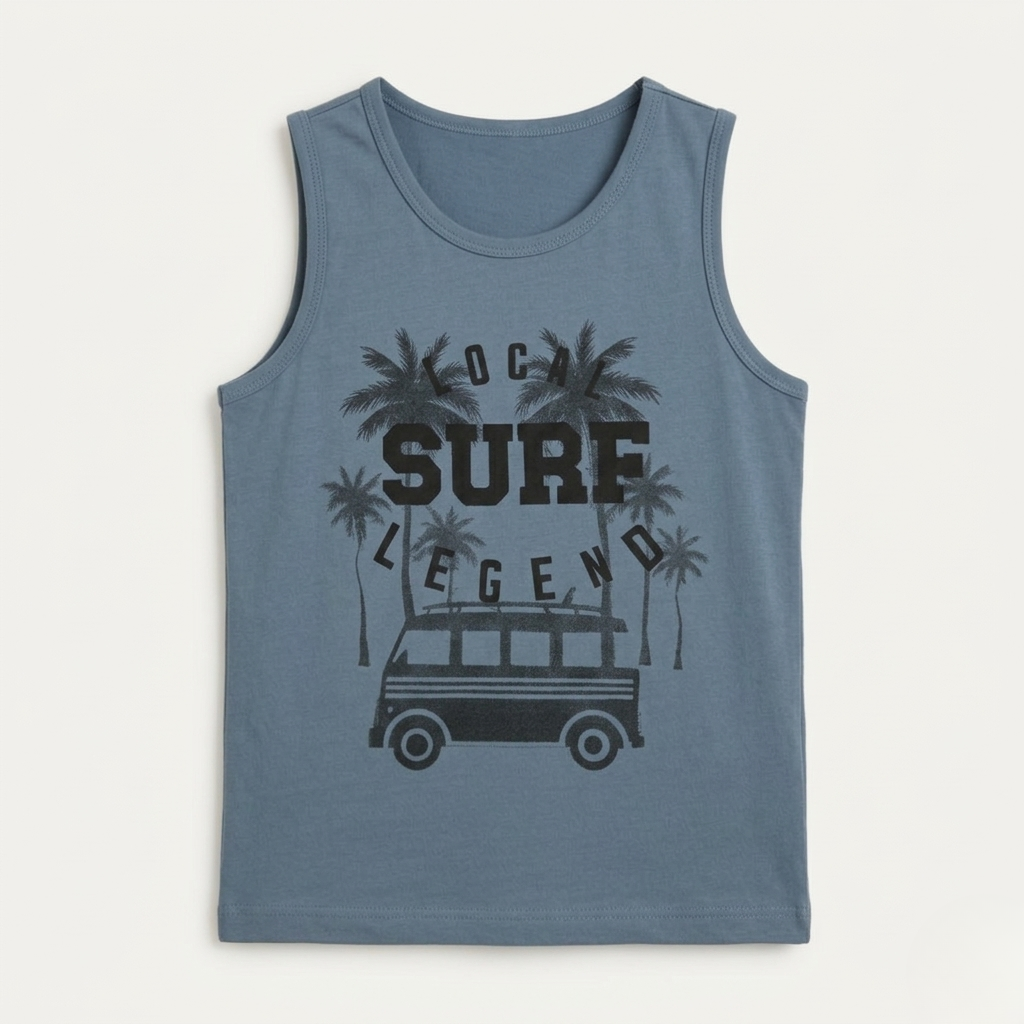 Blue Surf Legend Print Sando For Summers