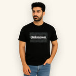 Load image into Gallery viewer, BLACK &quot;UNKNOWN&quot; PRINT T-SHIRT FOR MEN
