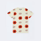 CREAM FLOWERS PRINT T-SHIRT FOR WOMEN