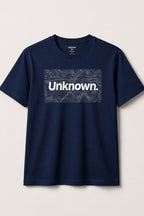 NAVY BLUE "UNKNOWN" PRINT T-SHIRT FOR MEN