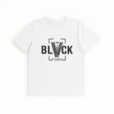 WHITE "BLACK" PRINT T-SHIRT FOR MEN