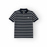 Load image into Gallery viewer, WHITE WITH BLACK SMALL STRIPES STRIPES POLO FOR MEN

