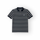 White With Black Small Stripes Polo For Men
