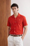 Red Jersy Fabric Half Sleeves Casual Shirt For Men