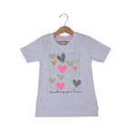 HAZEL GREY "SENDING YOU LOVE" PRINTED T-SHIRT TOP FOR GIRLS