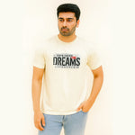 Load image into Gallery viewer, CREAM &quot;DREAMS&quot; PRINT T-SHIRT FOR MEN
