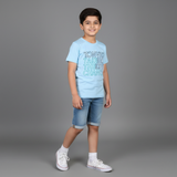 SKY BLUE TAKE THE CHANCE PRINTED T-SHIRT FOR BOYS