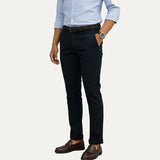 Navy Blue Stretch Cotton Jeans For Mens