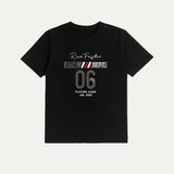 BLACK "06" PRINT T-SHIRT FOR MEN