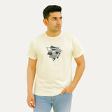 CREAM "WEAR YOUR PASSION" PRINT T-SHIRT FOR MEN