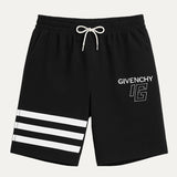 BLACK GIVENCHY PRINT 3 QUARTER SHORTS FOR MENS