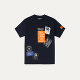 NAVY BLUE "DO YOUR JOBS" PRINT DROP SHOULDER T-SHIRT FOR MEN