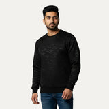 Black Pattern Sweatshirt For Mens