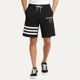 BLACK GIVENCHY PRINT 3 QUARTER SHORTS FOR MENS