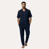 Navy Blue Trouser & Shirt Suit For Men