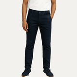 Navy Blue Stretch Cotton Jeans For Mens