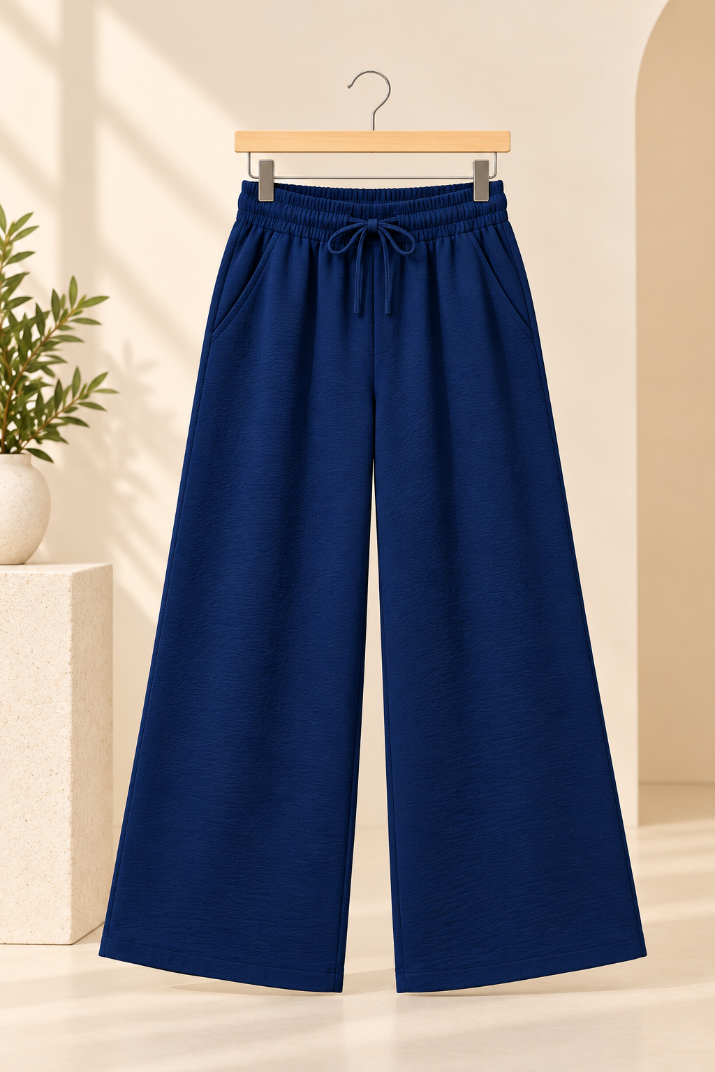 Blue Linora Fabric Fabric Trouser