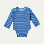 BLUE WITH BLUE STRIPES COTTON JERSY FABRIC HALF BODY FULL SLEEVES ROMPER
