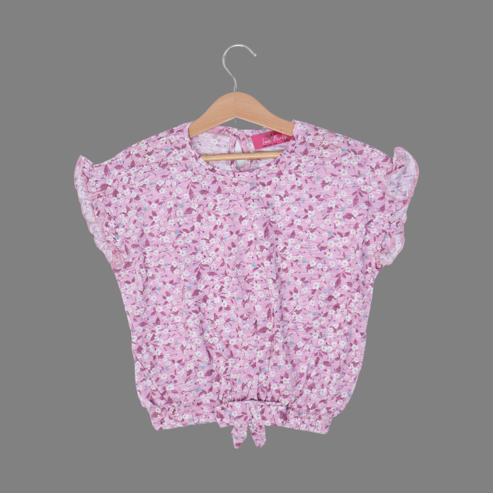 PURPLE FLOWERS PRINTED T-SHIRT TOP FOR GIRLS