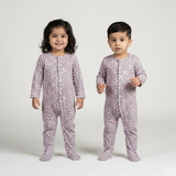 PINK CHEETAH PRINT COTTON JERSY FABRIC FULL BODY FULL SLEEVES ROMPER