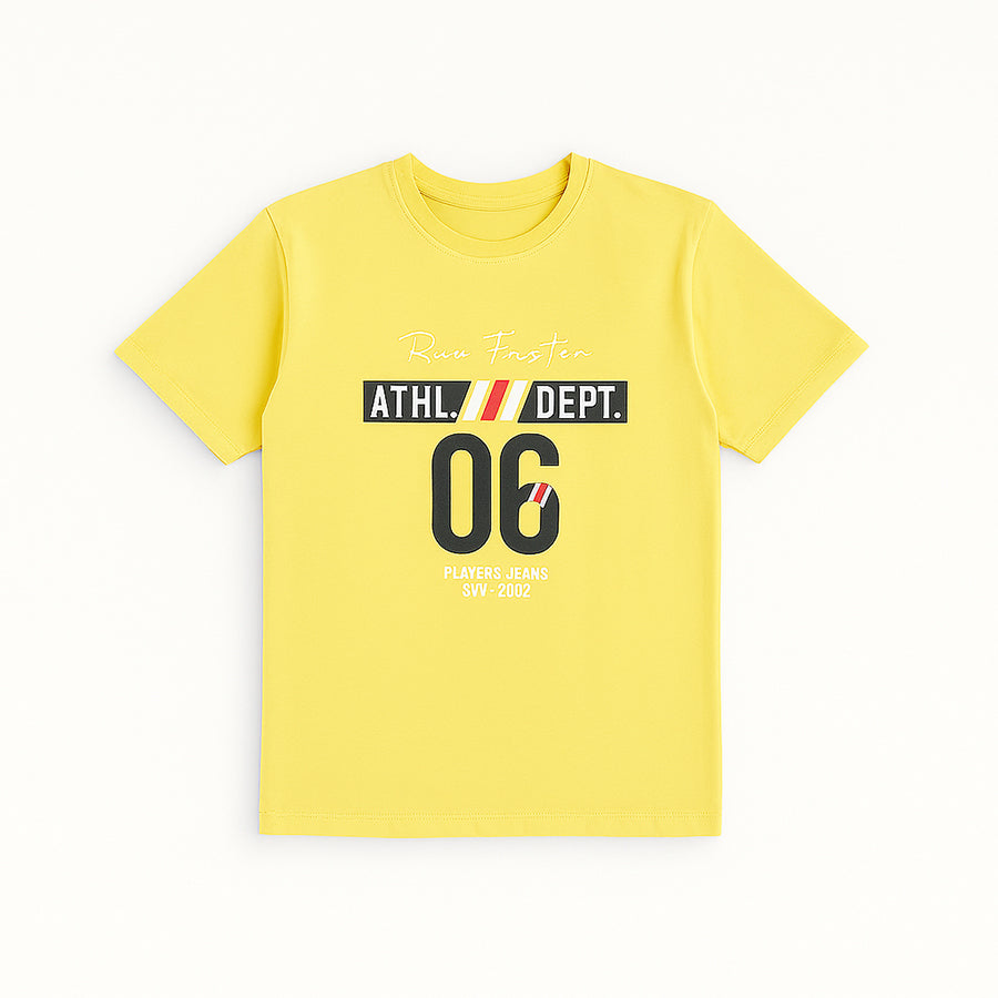 YELLOW "06" PRINT T-SHIRT FOR MEN