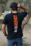 BLACK "ROGER" PRINT T-SHIRT FOR MEN