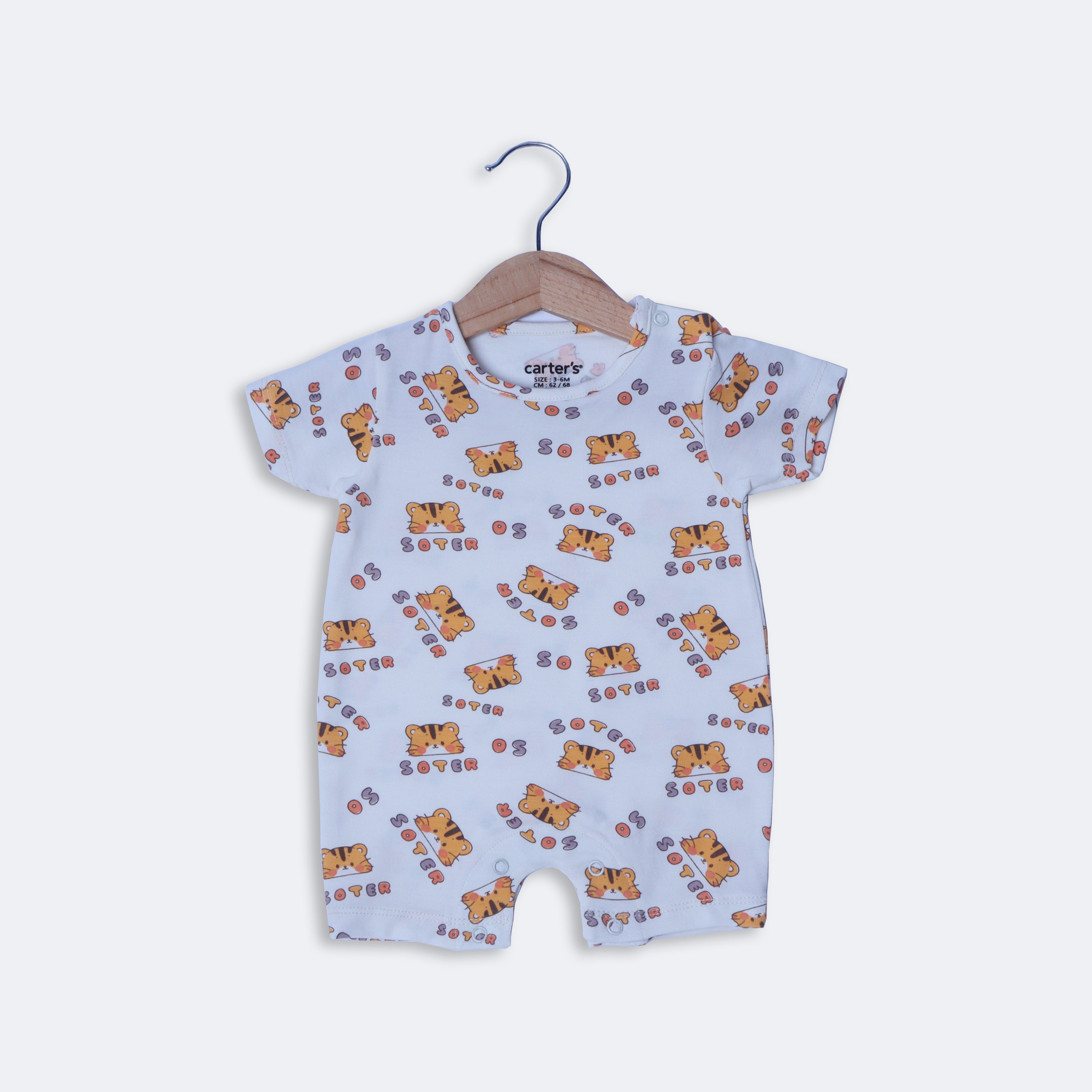 WHITE SOTER PRINT HALF BODY ROMPER Main image