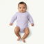 LIGHT PURPLE PLAIN FULL SLEEVES HALF BODY ROMPER