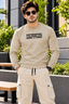 Cream CK Jackard Fleece Sweatshirt