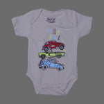 Load image into Gallery viewer, GREY VROOM CAR PRINTED ROMPER FOR SUMMERS
