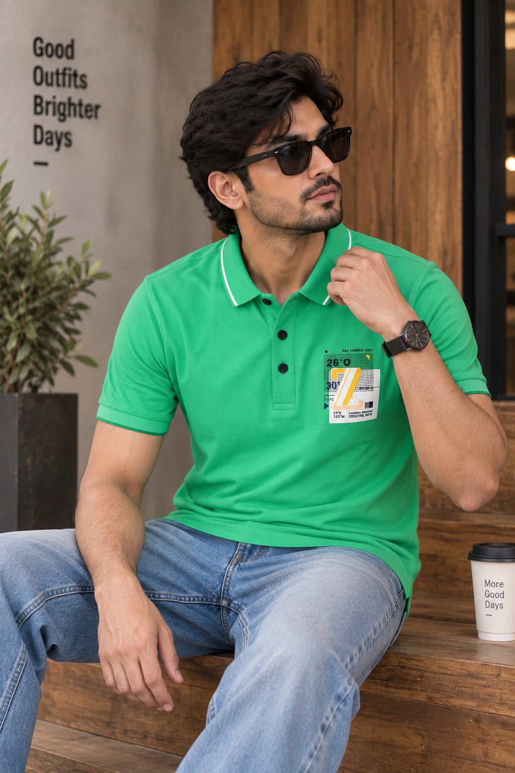 Green Z Relax Fit Polo