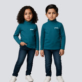 TEAL BLUE PANDA PRINT HIGH NECK FULL SLEEVES FOR WINTERS