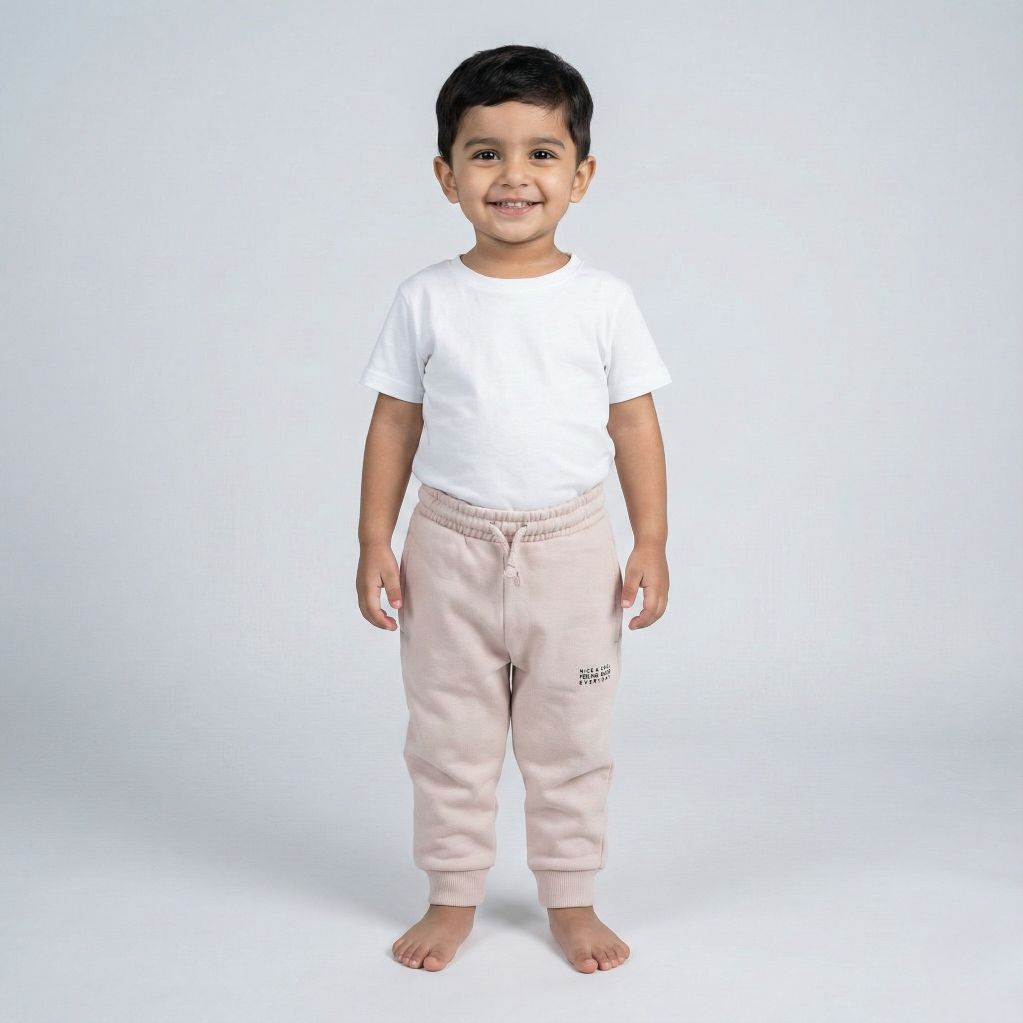 CREAM FEELING GOOD PRINT JOGGER PANTS TROUSER FOR WINTERS Main image