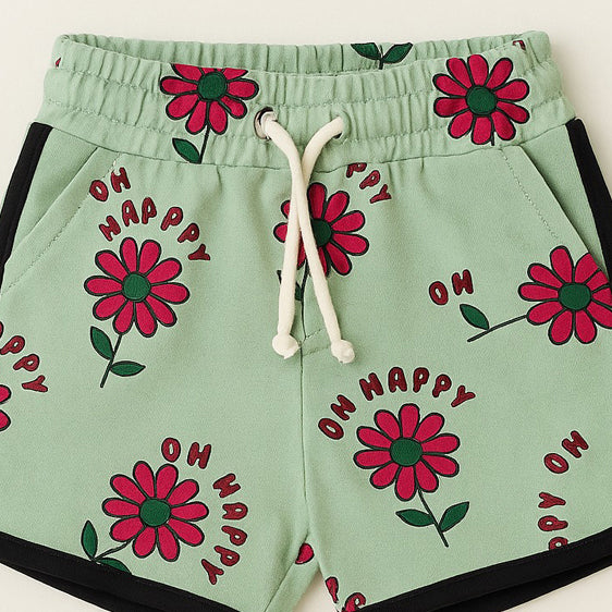 BLUE OH HAPPY DAYS PRINT SHORTS FOR GIRLS Secondary image