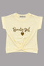 Yellow Beauty Girl Knot T-shirt Top For Girls