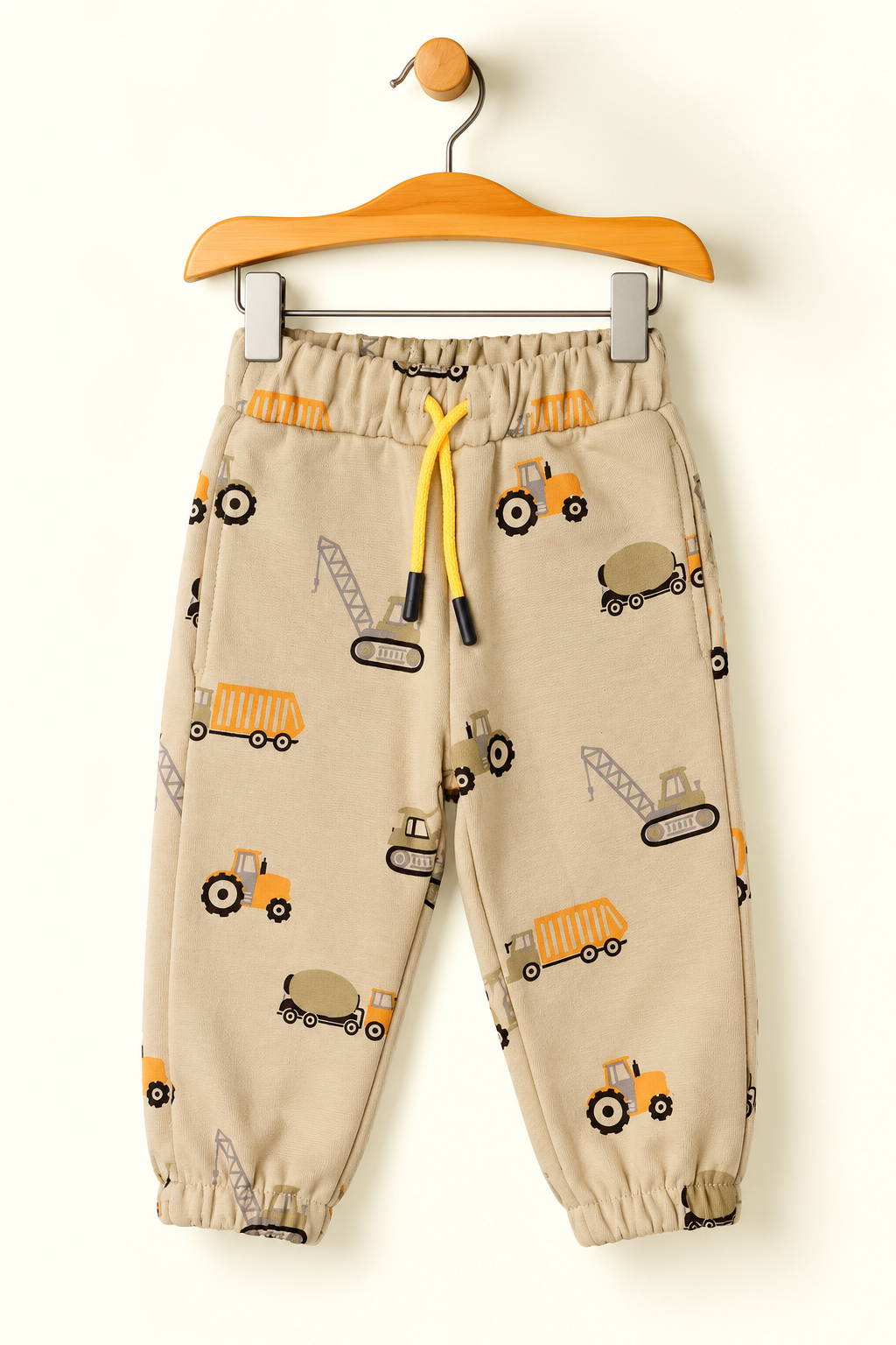 LIGHT GREEN VEHICLES PRINTED JOGGER PANTS TROUSER Main image