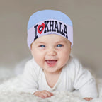 BLUE & WHITE "I LOVE KHALA" PRINTED CAP UNISEX