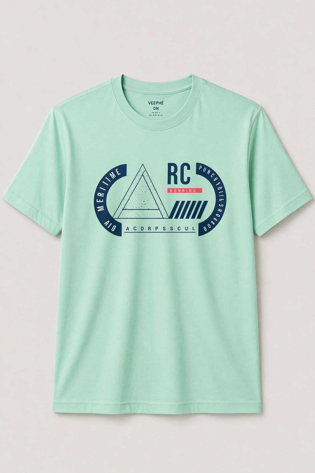 Sea Green "Authentic Wear" Print T-Shirt For Men