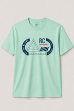 Sea Green "Authentic Wear" Print T-Shirt For Men