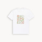 WHITE FLOWERS PRINT T-SHIRT FOR WOMEN