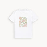 WHITE FLOWERS PRINT T-SHIRT FOR WOMEN
