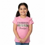 PINK FASHION GIRLS BEAUTIFULL PRINTED T-SHIRT FOR GIRLS