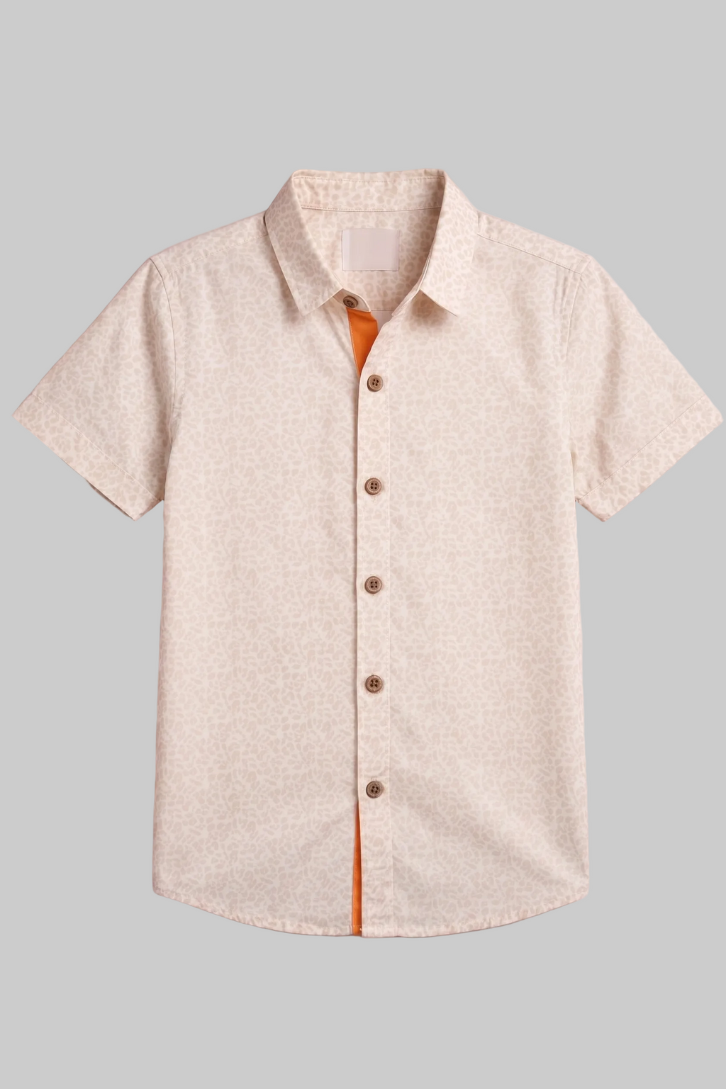 White Cheetah Print Half Sleeves Casual Shirt